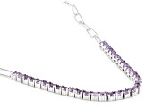 Purple Amethyst Rhodium Over Sterling Silver Paperclip Necklace 2.43ctw