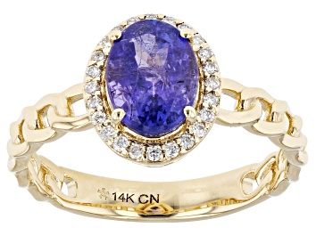 Picture of Blue Tanzanite 14k Yellow Gold Ring 1.10ctw