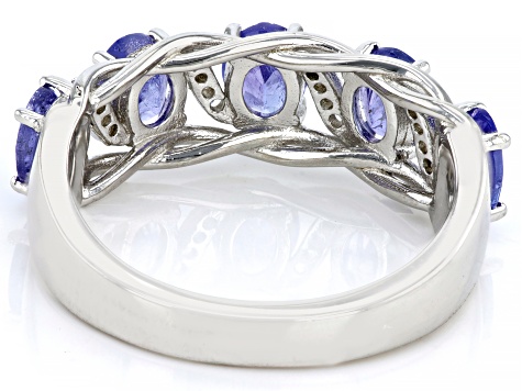 Blue Tanzanite Rhodium Over Sterling Silver Ring 1.33ctw - DOK2881 | JTV