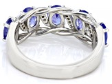 Blue Tanzanite Rhodium Over Sterling Silver Ring 1.33ctw