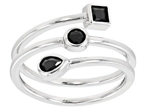 Black Spinel Rhodium Over Sterling Silver Ring 0.59ctw