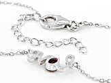 Red Lab Created Ruby Rhodium Over Sterling Silver Love Necklace 0.18ct