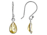 Yellow Citrine Rhodium Over Sterling Silver Earrings 1.45ctw