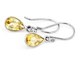 Yellow Citrine Rhodium Over Sterling Silver Earrings 1.45ctw