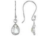 White Topaz Rhodium Over Sterling Silver Earrings 1.60ctw