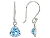 Swiss Blue Topaz Rhodium Over Sterling Silver Earrings 1.50ctw