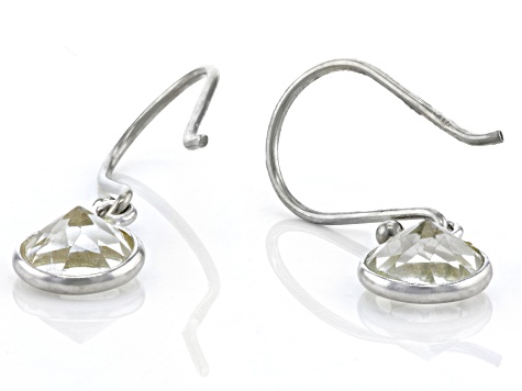 White Topaz Rhodium Over Sterling Silver Earrings 1.70ctw