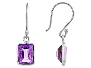 Purple Amethyst Rhodium Over Sterling Silver Earrings 2.40ctw