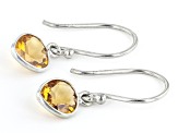 Yellow Citrine Rhodium Over Sterling Silver Earrings 1.30ctw