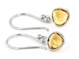 Yellow Citrine Rhodium Over Sterling Silver Earrings 1.30ctw