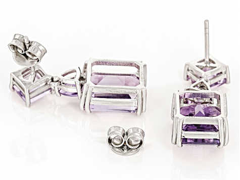 Purple Amethyst Platinum Over Sterling Silver Earrings 13.32ctw