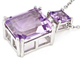 Purple Amethyst Platinum Over Sterling Silver Pendant With Chain 9.38ctw
