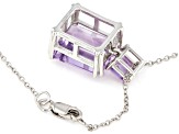 Purple Amethyst Platinum Over Sterling Silver Pendant With Chain 9.38ctw