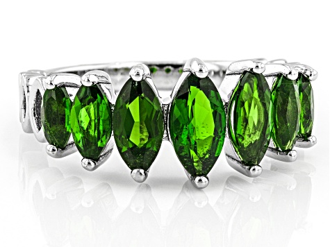 Chrome Diopside Rhodium Over Sterling Silver Ring 2.15ctw