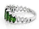Chrome Diopside Rhodium Over Sterling Silver Ring 2.15ctw