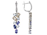 Multi-Stone Rhodium Over Sterling Silver Earrings 8.58ctw
