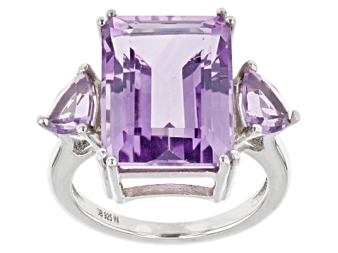 Purple Amethyst Platinum Over Sterling Silver Ring 12.40ctw