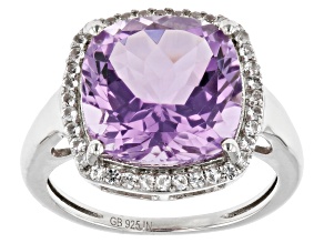 Purple Amethyst Platinum Over Sterling Silver Ring 6.70ctw