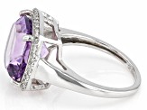 Purple Amethyst Platinum Over Sterling Silver Ring 6.70ctw