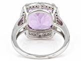 Purple Amethyst Platinum Over Sterling Silver Ring 6.70ctw