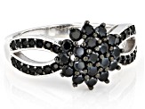 Black Spinel Rhodium Over Sterling Silver Ring 1.00ctw