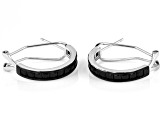Black Spinel Rhodium Over Sterling Silver Earrings 2.31ctw