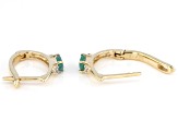 Green Emerald 10k Yellow Gold Earrings 0.38ctw