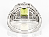 Green Peridot Rhodium Over Sterling Silver Ring 2.20ct