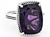 Purple African Amethyst Sterling Silver Ring 8.50ct