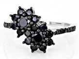 Black Spinel Rhodium Over Sterling Silver Ring 1.50ctw