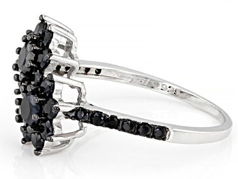 Black Spinel Rhodium Over Sterling Silver Ring 1.50ctw