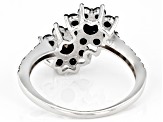 Black Spinel Rhodium Over Sterling Silver Ring 1.50ctw