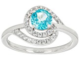 Paraiba Blue Color Apatite Rhodium Over Sterling Silver Ring 1.50ctw