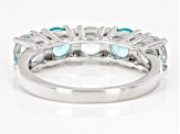 Blue Aquamarine Rhodium Over Sterling Silver Band Ring 2.47ctw