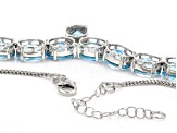 Sky Blue Topaz Rhodium Over Sterling Silver Necklace 55.00ctw