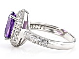 Purple Amethyst Rhodium Over Sterling Silver Ring 2.91ctw