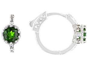 Green Chrome Diopside Rhodium Over Sterling Silver Earrings 1.46ctw