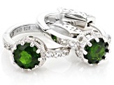 Green Chrome Diopside Rhodium Over Sterling Silver Earrings 1.46ctw