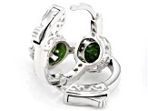 Green Chrome Diopside Rhodium Over Sterling Silver Earrings 1.46ctw