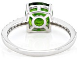 Green Chrome Diopside Rhodium Over Sterling Silver Ring 2.25ctw