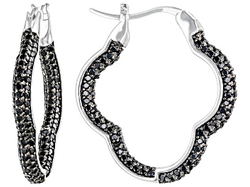 Black Spinel Rhodium Over Sterling Silver Earrings 3.30ctw