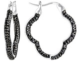 Black Spinel Rhodium Over Sterling Silver Earrings 1.58ctw