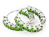 Green Chrome Diopside Rhodium Over Sterling Silver Huggie Earring 1.62ctw