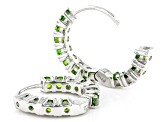 Green Chrome Diopside Rhodium Over Sterling Silver Huggie Earring 1.62ctw