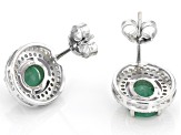Green Emerald Rhodium Over Sterling Silver Earrings 2.15ctw