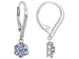 Blue Tanzanite Rhodium Over Sterling Silver Earrings 1.15ctw
