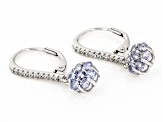 Blue Tanzanite Rhodium Over Sterling Silver Earrings 1.15ctw