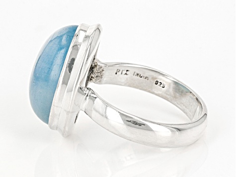 Dreamy Aquamarine Sterling Silver Solitaire Ring
