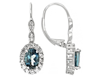 Picture of London Blue Topaz Rhodium Over Sterling Silver Earrings 2.56ctw