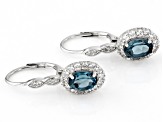 London Blue Topaz Rhodium Over Sterling Silver Earrings 2.56ctw